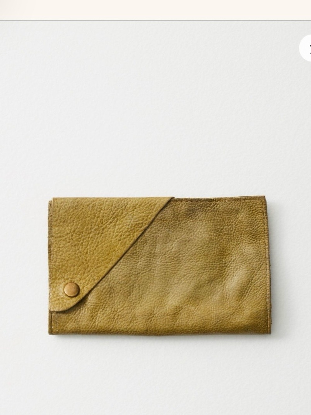 Olive Green Leather Envelope Clutch
